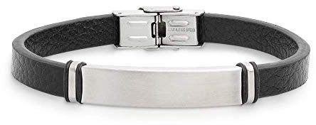 XENOX X4516 Herren Armband Edelstahl Silber schwarz 20 cm