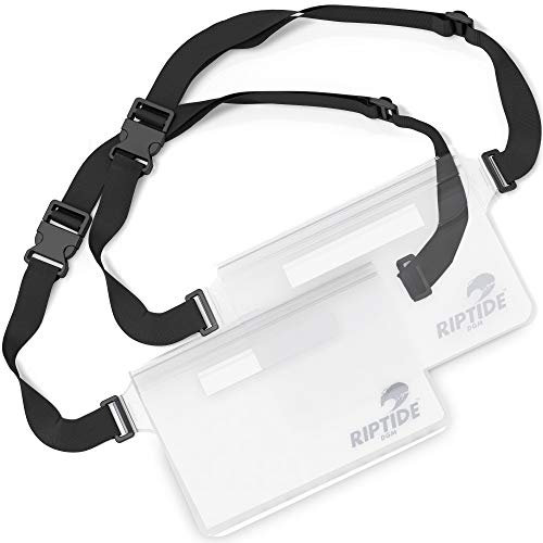 Wasserdichte Tasche, 2 Stück, für Damen und Herren, wasserabweisend, mit verstellbarem Hüftgurt, schützt Wertsachen bei Wassersport oder Bootfahren, Schnorcheln, Schwimmen, farblos, 8 ½ in.x6 in.