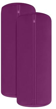 npluseins Doppelpack Jersey Nackenrolle-Kissenbezug - Uni Kissenhülle 1389.1908, ca. 40 x 15 cm, lila