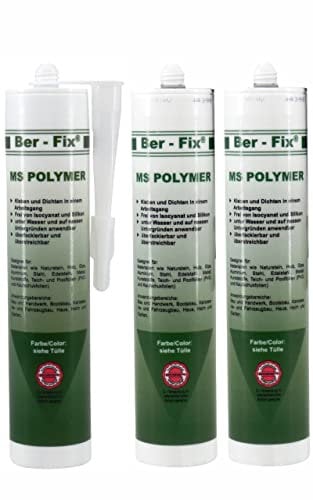 Ber-Fix 3x MS Polymer Kleber Transparent Glasklar 300g – Unsichtbare Verklebung für Glas, Acryl & Fliesen, flexibel & hitzebeständig