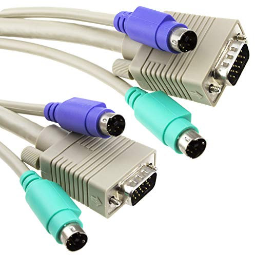 kenable KVM Switch Cable Male To Male SVGA And PS/2 Cable Lead 3m [3 metres]