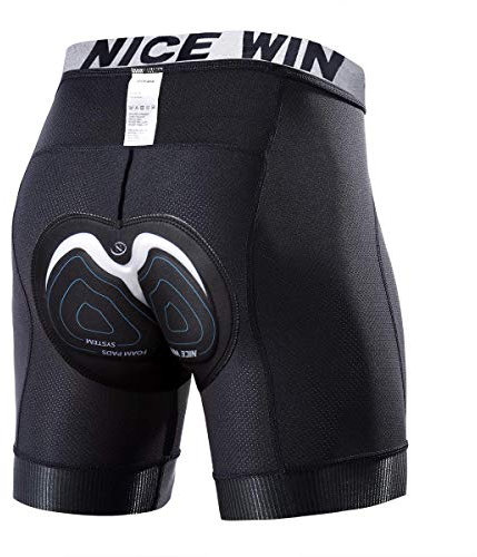 NICEWIN Pantaloncini Ciclismo Uomo 3D Gel Imbottitie Pantaloni Corti da Bicicletta da Uomo Traspiranti Antiscivolo Antiurto Intimo Mutande