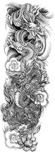 Tatouage XXL bras - Manchette dragon Japonnais