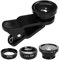 Akemaio 3-in-1 Telefon-Kamera-Objektiv-Set: Fischauge 180°, Weitwinkel 0.67X, Makro 10X - Schwarz, Clip-on, Zoom, Manueller Fokus - Kompatibel mit iPhone, Samsung, Huawei, iPad, Sony