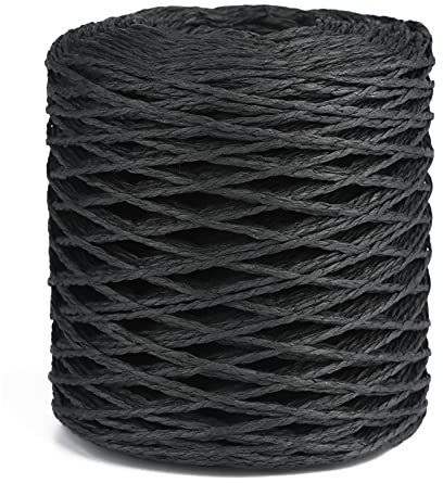 G2PLUS Natürliches Papierkordel 200M x 2 mm, Schwarz Papierschnur Paketschnur Dekokordel zum Basteln Floristik Hochzeitsstrauß Verpackung Blumengesteck