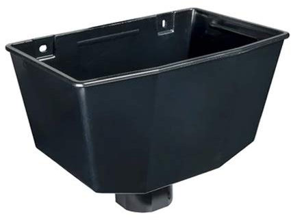 Black Half 112mm Round Plastic UPVC Guttering 68mm Downpipes Rainwater Fittings (Hopper)