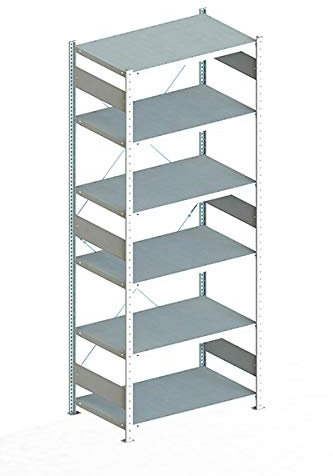 Steckregal aus Metall - Stecksystem Lagerregal 250 x 100-60 cm tief verzinkt - Fachlast 230 Kg