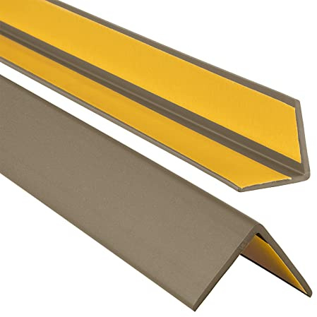 ProfiPVC Winkelprofil selbstklebend aus PVC 35x35mm 200cm Messing | Kantenschutz, Kantenschutzprofil aus PVC-Gummi, elastischer Eckschutz, einfache Montage ohne Bohren