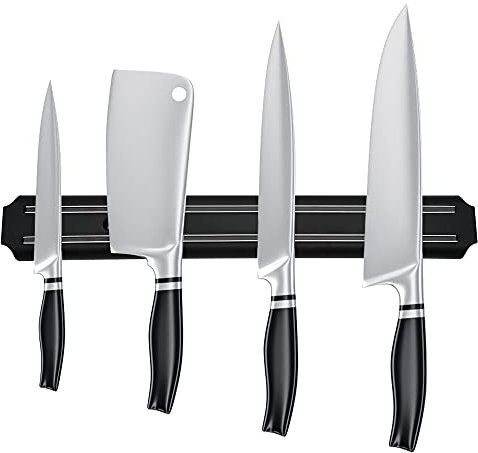 AIBAOBAO 13 Inch Magnetic Knife Rack - Black: Minimalist Wall-Mounted Knife Holder