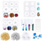 Woohome Gießform Resin Form, 8 Stück Schmuck Silikonform Ei Sternenhimmel Kugel Silikon Gießformen Streifen Diamant Resin Silikonformn