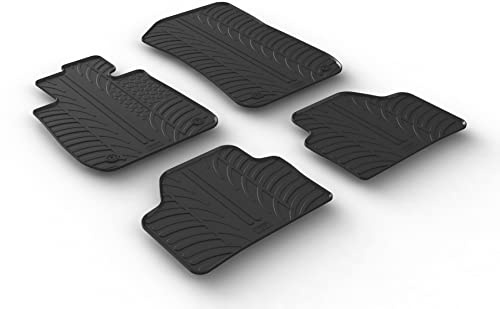AROBA GL0352 Design Gummi Fußmatten kompatibel mit BMW X1 E84 BJ. 10.2009-08.2015 erhöhter Rand 4 TLG Farbe Schwarz Gummimatten Automatten passgenau