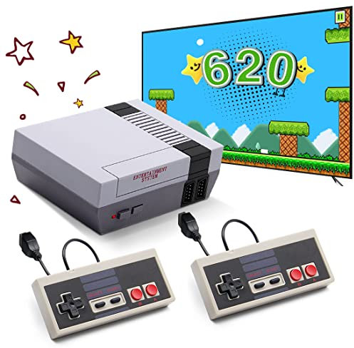Mini console rétro classique, sortie AV 620 jeux intégrés avec 2 manettes classiques