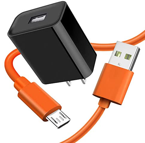 ycwwzzh Fast Charger Charging Cable Power Cord Wire Compatible Ring Enabled Video Doorbell (Released in 2020) 2/3/3 Plus/ 4, Peephole Cam, Doorbell Pro, Camera Battery Replacement Charger (Orange)