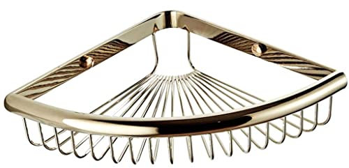 Gralara Duschablage, Badezimmer Aufbewahrungsständer, Messing Organizer Korb, Gold