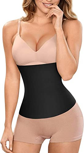CHUMIAN Korsage Bauchweg Damen Waist Trainer Korsett Postpartum Belly wrap Bauchband Taillenformer Shapewear Unterbrust Corsage bauchweggürtel (Schwarz, M)