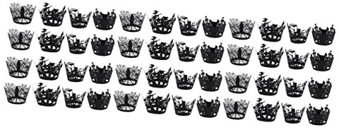 STOBOK 108pièces Caissettes Papier Pour Cupcakes Halloween Décorations De Muffins Avec Motifs De Spiders Châteaux Et Sorcières Pour Et Événements