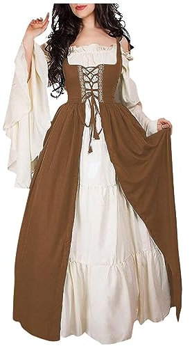 Déguisement Médiéval Femme - Robe Vintage Rose de Soirée Princesse - Robe Médiévale Fille Adulte - Renaissance Noire