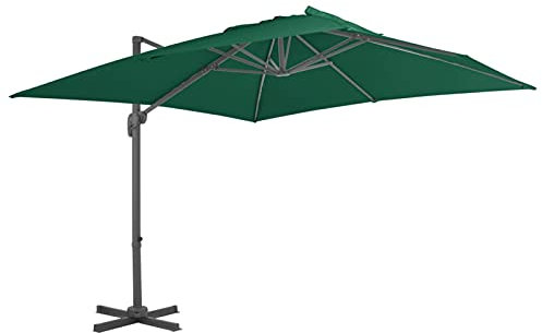 BaraSh Sombrilla voladiza con poste de aluminio 300x300 cm sombrilla terraza exterior parasol terraza exterior sombrillas para terrazas sombrilla jardin verde