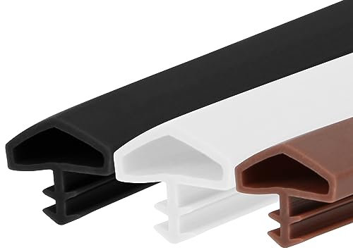 MENAYODA Türdichtung, TPE Gummi Türdichtung, Nutbreite: 4mm, Falzbreite: 12mm, Zimmertürdichtung Haustürdichtung (5m, Braun)