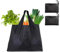 3 Stück Einkaufsbeutel Faltbar, 50×40cm Faltbare Einkaufstasche, Wiederverwendbare Einkaufstaschen Schwarz, Waschbar, Dauerhaft und Leicht, Umweltfreundliche Einkaufstaschen für Einkauf Reise Ausflug