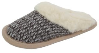 Hollert Damen Hausschuhe/Pantoffeln aus Merinowolle Paula warme Hüttenschuhe aus Schafwolle Größe 38 EU, Farbe Braun