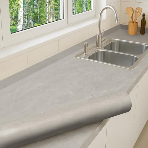 Dimex Laminierte Selbstklebende Möbelfolie – Extra dicke PVC Marmor- & Holzoptik Klebefolie für Küchenmöbel, Türen, Tische & Regale – Kratzfeste dekorative Innenraumverkleidung – 90 cm x Wunschmaß