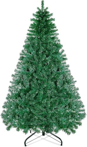 Albero di Natale 180cm Artificiale Apertura Automatica Folto Realistico Innevato Supporto in Metallo Pieghevole Rami Decorazioni per Casa Negozio