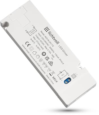 Lichtvoll LED Netzteil 24V 18W - Trafo 230V auf 24V 0.75A Driver, Keine Mindestbelastung, Kein Flimmern, Kein Transformator-Rauschen