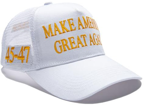 Dark MAGA Hat Trump Black Hat 2024 Make America Great Again Hat Donald Trump Merchandise Trucker Cap, Weiß, 7-7 5/8