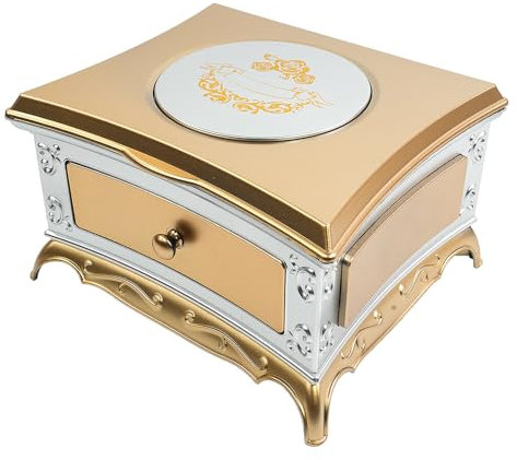 CENPEK Caja de música clásica, Caja de música para Guardar Joyas con melodía de Cuerda, Caja de música con cajón y Espejo de Maquillaje para Navidad y cumpleaños