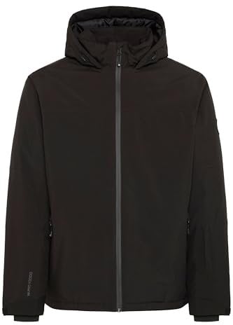 NORTH BEND NBMoritz Herren Skijacke Winterjacke Snowboardjacke wasserdicht wasserfest W-PRO 10.000 Wassersäule 10.000 mm Kapuze Skipasstasche Reißverschlusstaschen, Größe:M, Farbe:Black (1001)