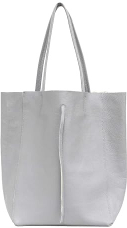 stylx Made in Italy Damen Leder Tasche XXL DIN-A4 Shopper Tote Hobo Bag Henkeltasche Handtasche Umhängetasche Ledertasche Schultertasche Large mit Innentasche aus Leder