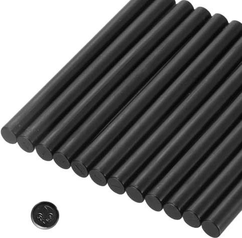 sourcing map 12 Pcs Black Cylinder Sealing Wax Stick Glue Gun Wax Seal Rod Craft Adhesive Waxing for Letter Seal Wax Stamp,Wedding Invitations, Packaging Decoration