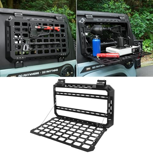 Heckscheiben-Aufbewahrungstisch, MOLLE-Panel, Flanken-Kit, Heckklappbares Fensterregal für Jeep Wrangler 2018-2025 JL, 4 Türen