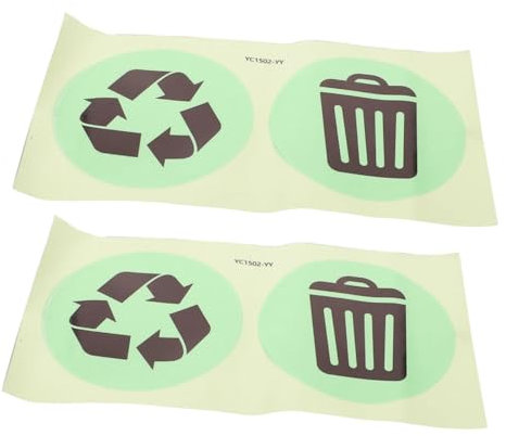 UKCOCO 1 Set Trash Can Stickers Garbage Can Bins Outdoor Trash Stickers Trash Bin Stickers Laminated Stickers Indoor Stickers Recycling Bin Stickers Recycle and Trash Stickers Black PVC