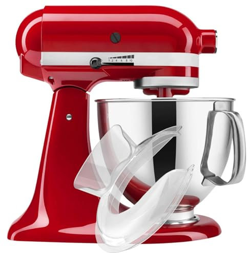 HOMGEN Ciotola in acciaio inox adatta per mixer KitchenAid da 4,5-5 QT con testa inclinabile lavabile in lavastoviglie 5 litri ciotola Kitchenaid viene fornita con spazzola per la pulizia e scudo