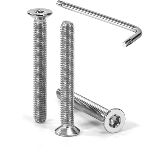 Tunejoy Viti a Testa Svasata M5 x 40 mm Vite Torx Bullone a Macchina in Acciaio Inox A2 V2A Viti a Testa Piatta con Chiavi a T25 Filettatura Completa 30 pezzi