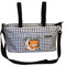KissyMino - Bolso Carro Bebé Cuadros Vichy Pequeño, Organizador Silla de Paseo Unisex, Bolsa Carrito Maternidad, Pañalera con Cinta para Colgar, Tela Oxford Resistente (Blanco y Negro)
