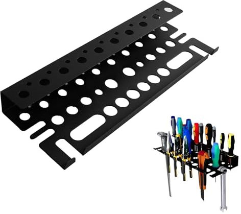 ROSYLEVE Wandmontierter Werkzeug-Organizer 40cm Wandmontierter Werkzeughalter Metall Werkzeuglagerregal für Schraubendreher,Schraubenschlüssel,Hammerständer,Handwerkzeug für Werkstatt, Schuppen, Gara