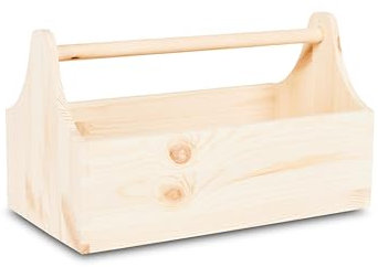 Pinus - Werkzeugkiste Holz, Aus Naturbelassenem Zirbenholz, Holzkiste mit Griff, Werkzeugkasten Holz, Werkzeugträger, Ideal für Dekorationen Aller Art. - Naturholz