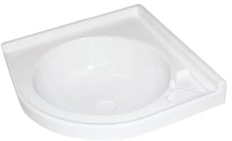 Vasque blanche d'angle 420x420x118mm pour caravane et camping-car