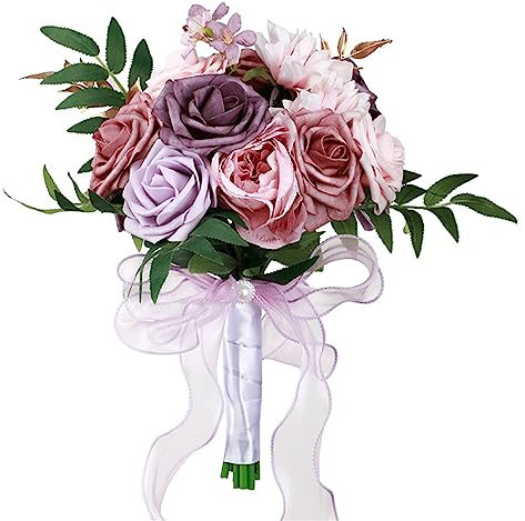 Künstlicher Blumenstrauß für Hochzeit, Braut, Brautjungfer, Blumenstrauß für Hochzeit, Verlobung, Party
