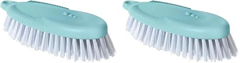Vigar - Cepillo Multifuncional - con Cerdas Duras - 17.5 x 6.6 x 3.7 cm - Ideal para Alfombras o Prendas Resistentes - con Anilla para Colgado - Azul (Paquete de 2)