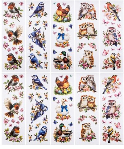 Ideen mit Herz | Transparent-Sticker | Aufkleber | Weihnachten & Winter | verschiedene Designs, 10 cm x 30 cm, 10 Bogen (Vögel)