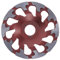 PRODIAMANT Meule diamantée 130 mm x 25 mm rouge - Pour béton dur et applications industrielles - Pour ponceuse à béton - Alésage 25 mm - Plateau de ponçage