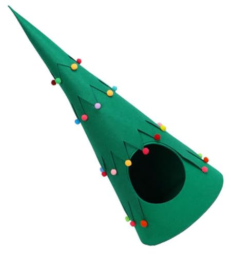 BUGUUYO 1Stück Weihnachtlicher Katzenkorb aus Filz Abnehmbares Katzenbett im Weihnachtsbaum Design Grün für Drinnen und Draußen Kuschelige für Ihre Pflegeleicht und Warm