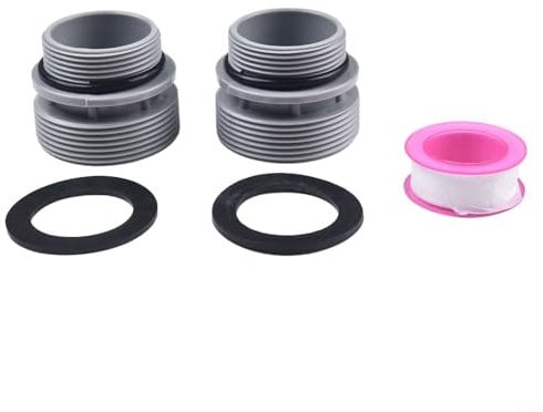 Zilimontt Above Ground Swimming Pool Filter Hose Conversion Kit, 40mm to 1.5 Inch Adapter Connector Set, with O-Rings and Sealing Tape for Intex for Coleman Pool (2 Pack)