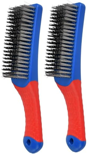 JNEYVIC 2 Stk Drahtbürsten Edelstahl Handdrahtbürste Stahlbürste 160mm | Reinigungsbürsten Metallbürste mit Griff Edelstahlbürste Schabbürste Edelstahl Bürste Reinigungswerkzeuge für Grill