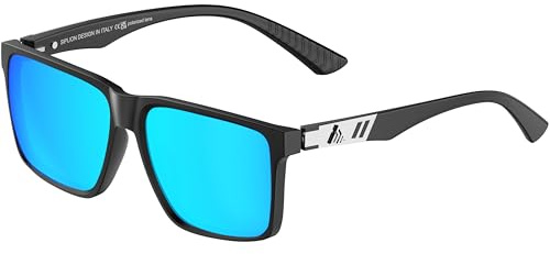 SIPLION Fahrer Sonnenbrille Herren Polarisiert UV400 Retro Rechteckig TR90 | TAC-Gläser in Vollrandfassung mit Ergonomischen Nasenpads für Reisen Wandern und Täglichen Gebrauch bei Hellem Tageslicht