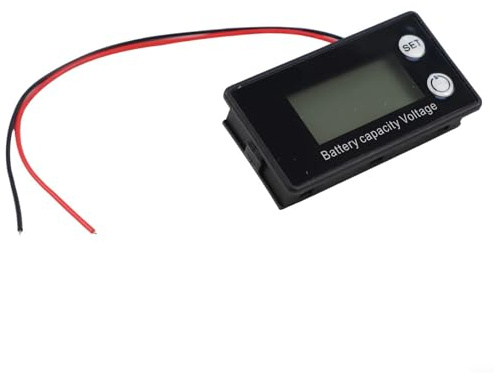 Compteur de capacité de batterie et de tension avec alarme pour batteries CC de 12 V à 72 V, y compris les types de batteries au lithium et à l'acide (8-72 V, blanc)